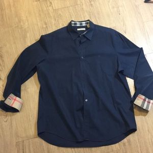 Burberry Dress Shirt (Navy Blue)